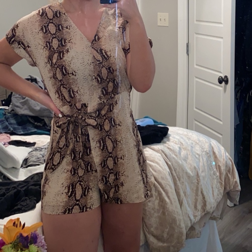 Snakeskin wrap romper
